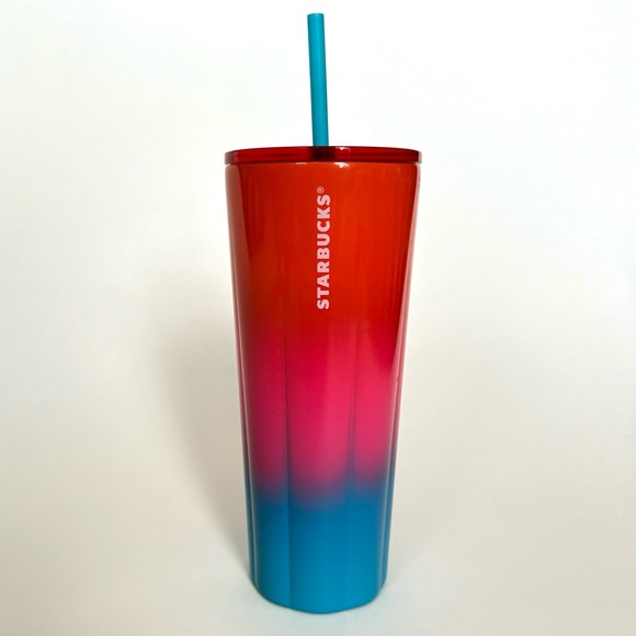 STARBUCKS 24oz TUMBLER LIMITED EDITION BEST MOST FAVORITE ORANGE PINK BLUE RED - Picture 4 of 4